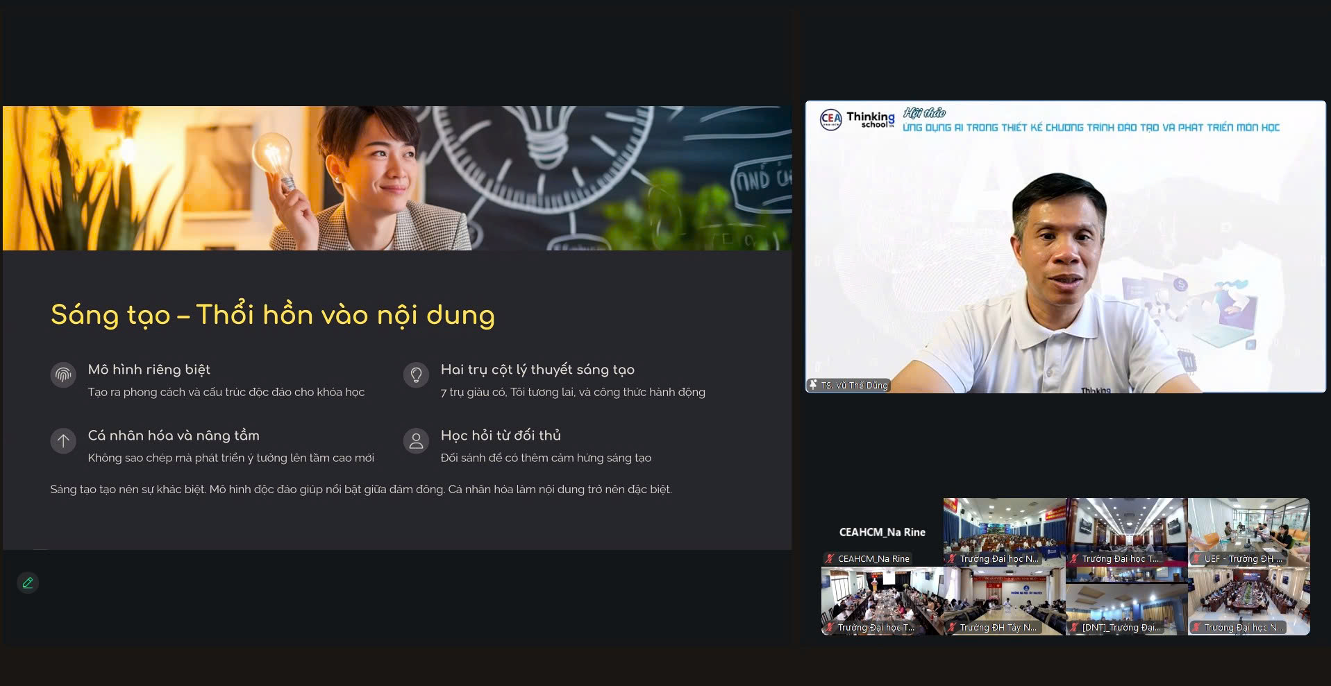 TS. Vũ Thế Dũng - Founder & CEO Thinking School chia sẻ tại Hội thảo